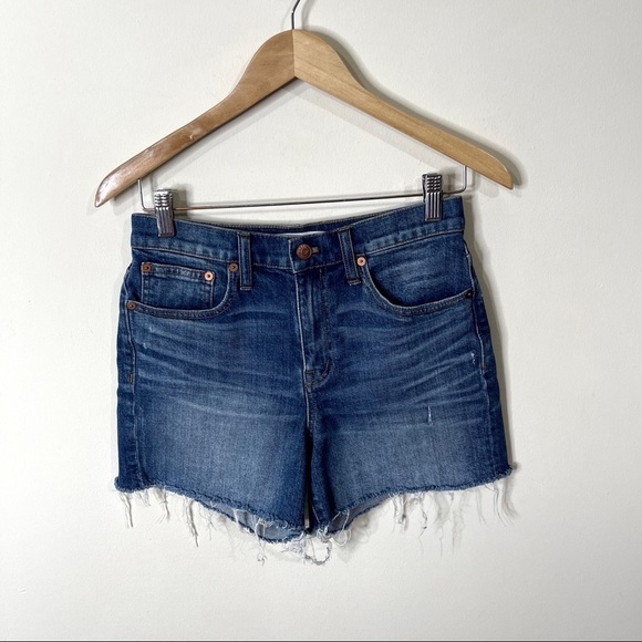 Madewell High-Rise Denim Shorts in Glenoaks Wash Cutoff Edition Size 25 - Picture 2 of 8